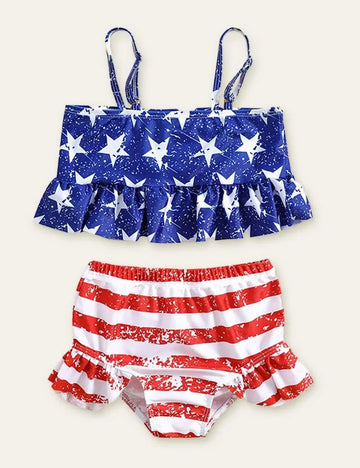 Independence Day Striped Printed Swimsuit - Mini Taylor